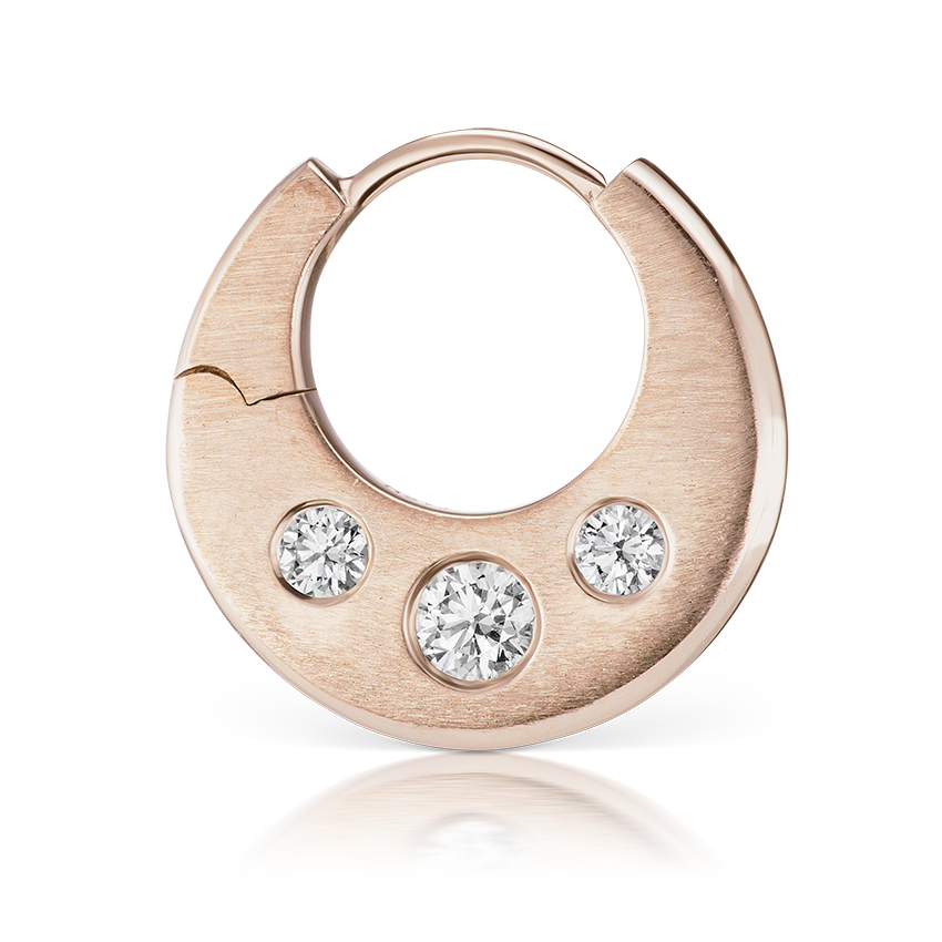 Diamond Crescent Reversible Hoop Earring