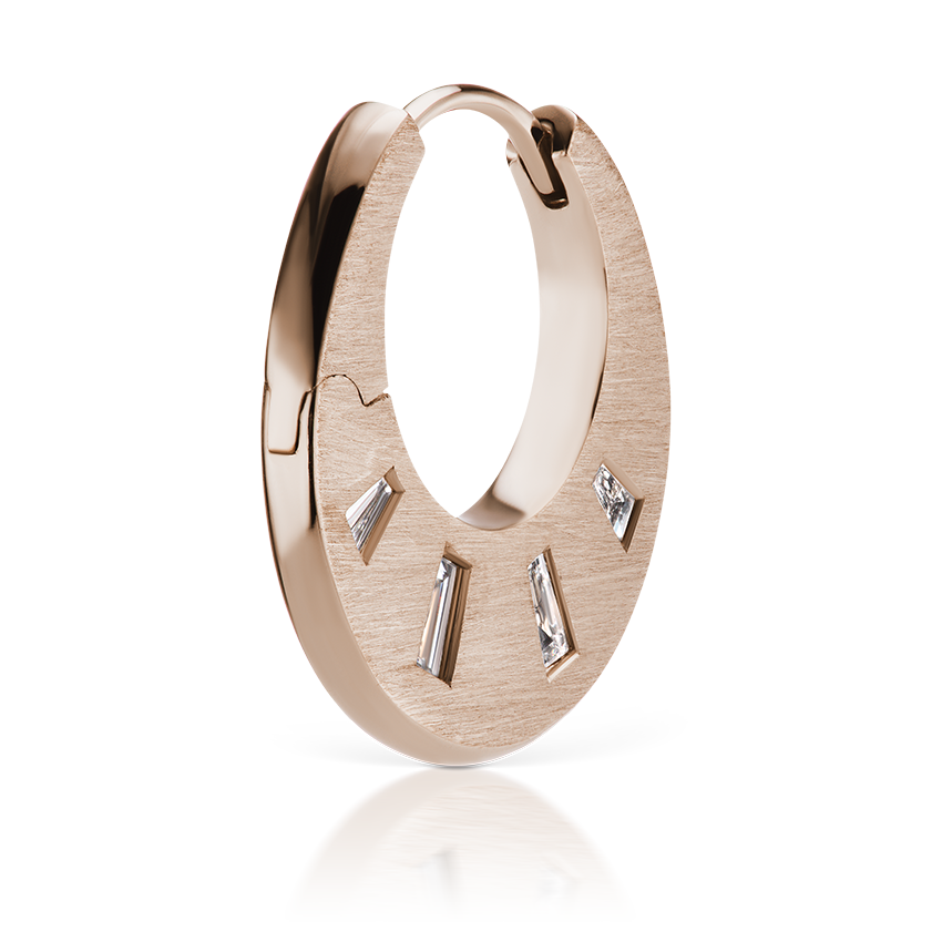 Diamond Crescent Reversible Hoop Earring