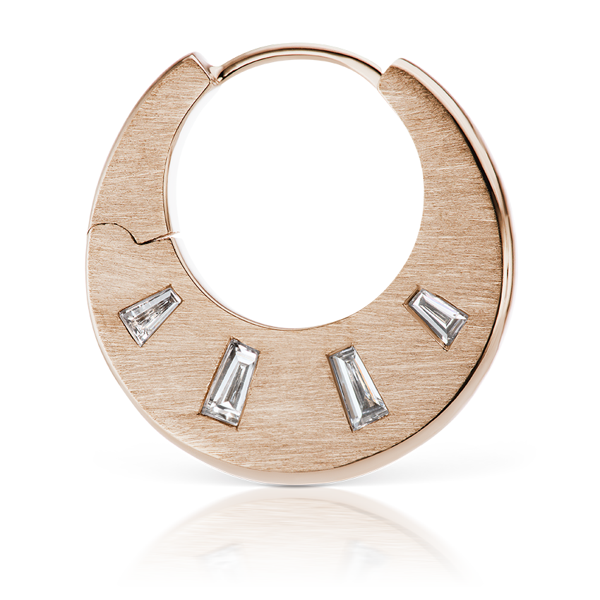 Diamond Crescent Reversible Hoop Earring