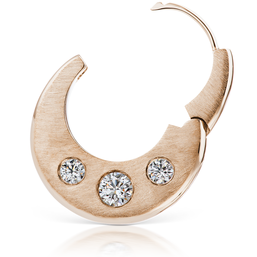 Diamond Crescent Reversible Hoop Earring