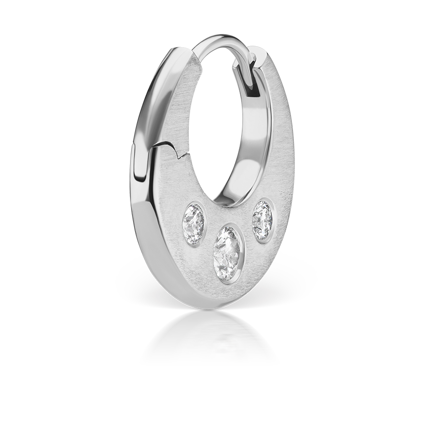Diamond Crescent Reversible Hoop Earring
