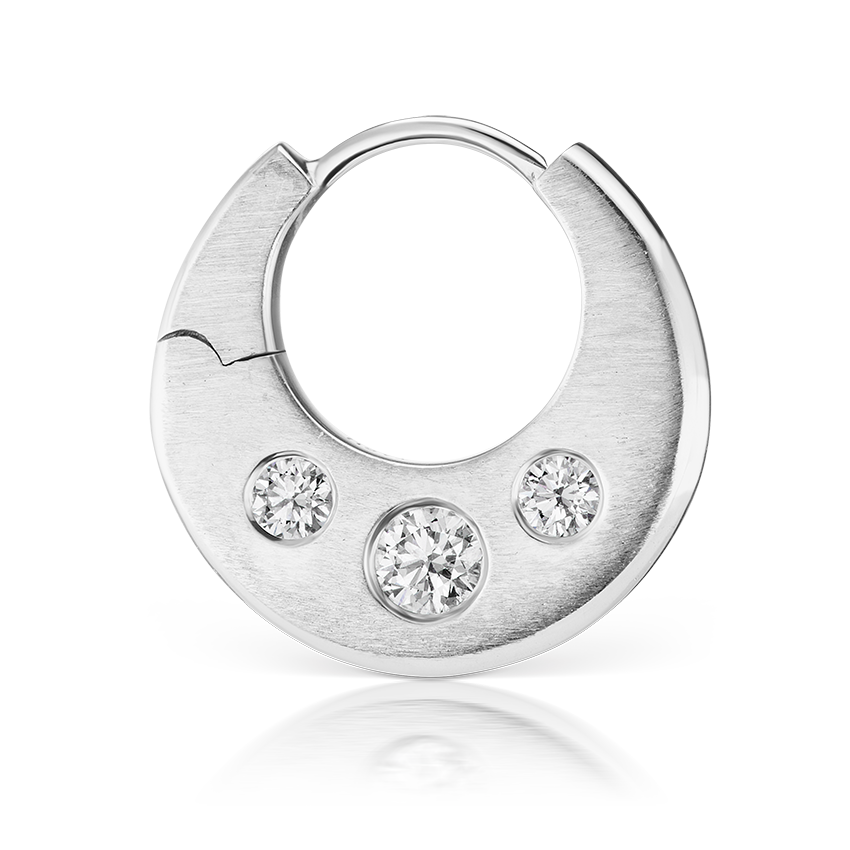 Diamond Crescent Reversible Hoop Earring
