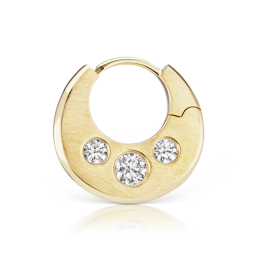 Diamond Crescent Reversible Hoop Earring