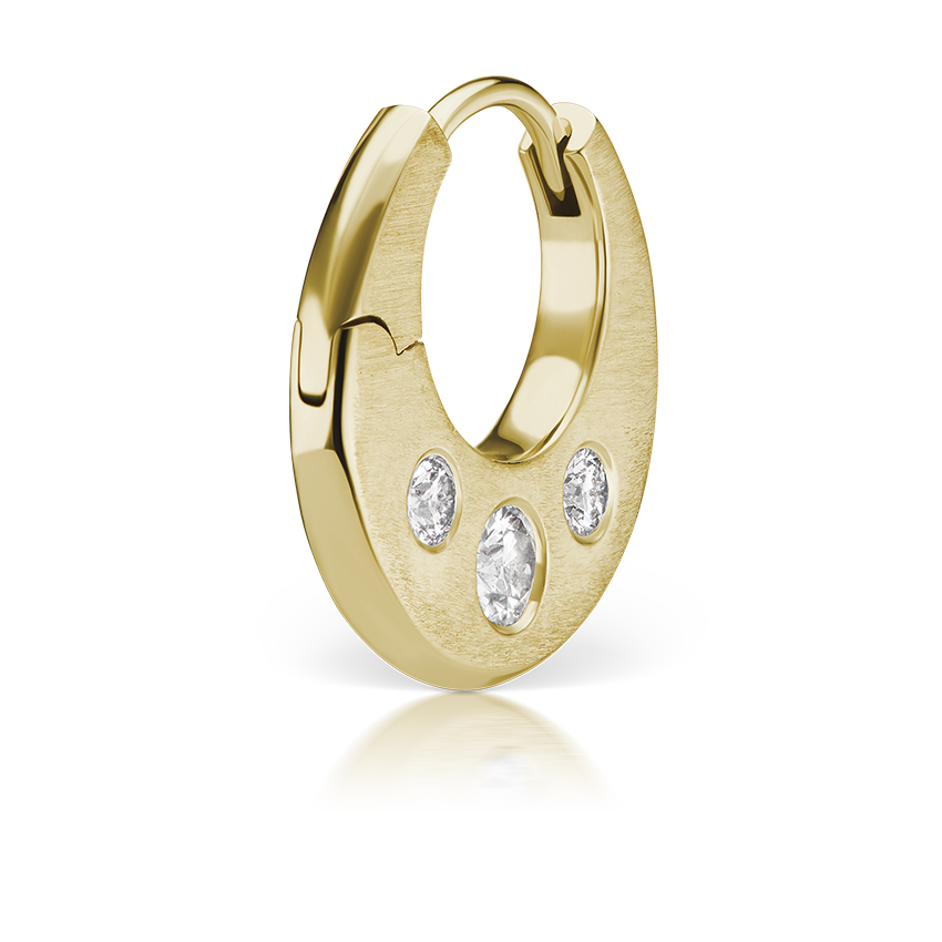 Diamond Crescent Reversible Hoop Earring