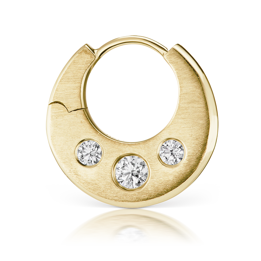 Diamond Crescent Reversible Hoop Earring