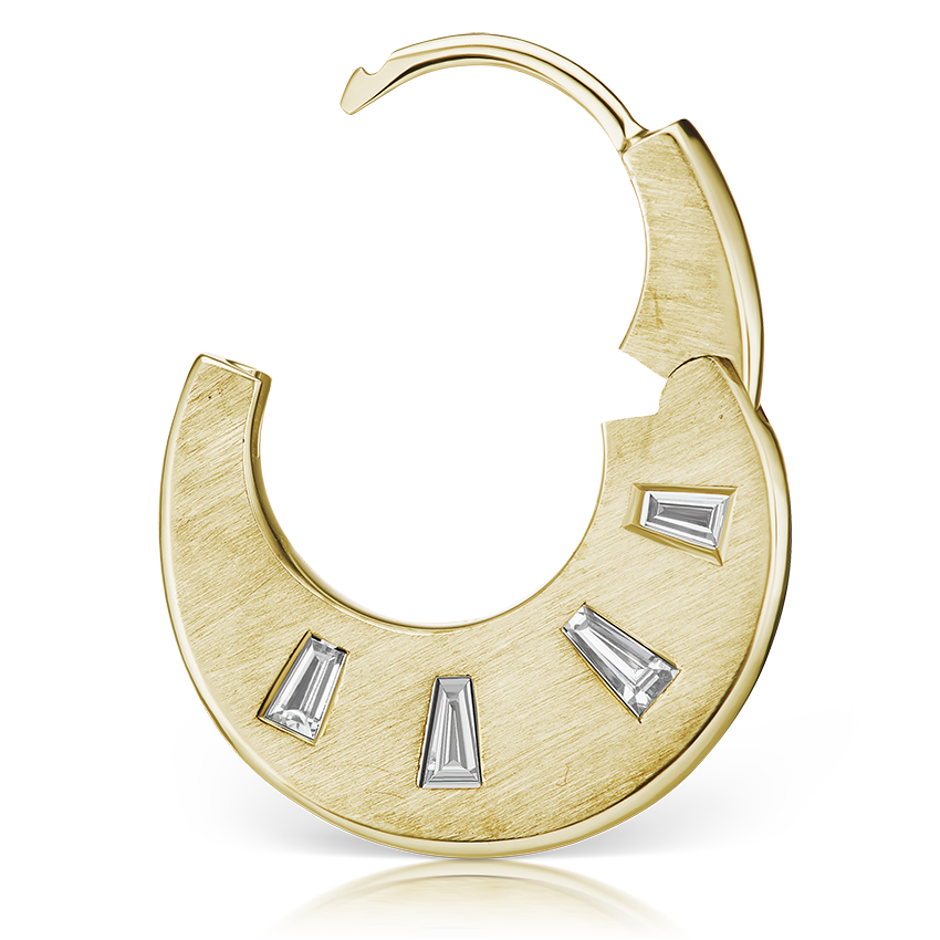 Diamond Crescent Reversible Hoop Earring