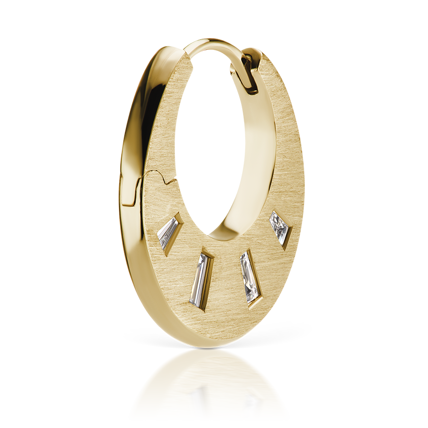 Diamond Crescent Reversible Hoop Earring