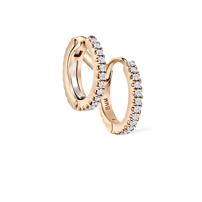 Diamond Double Linked Eternity Hoop Earring and Cuff