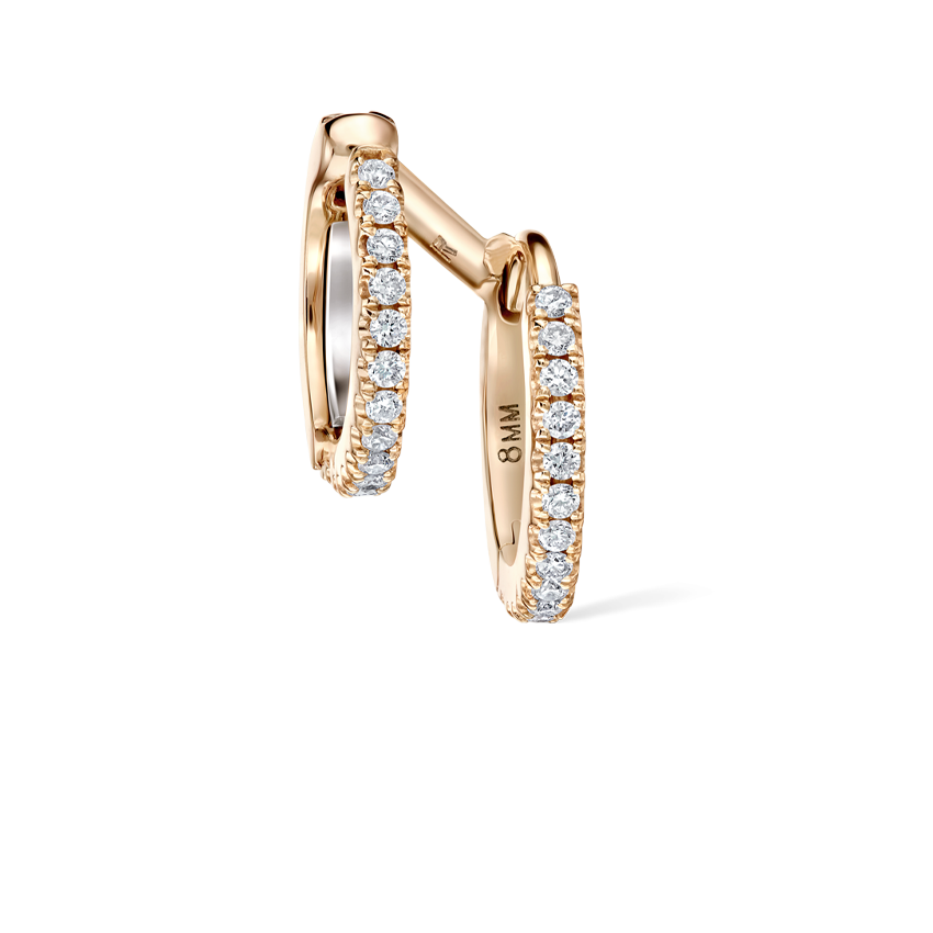 Diamond Double Linked Eternity Hoop Earring and Cuff