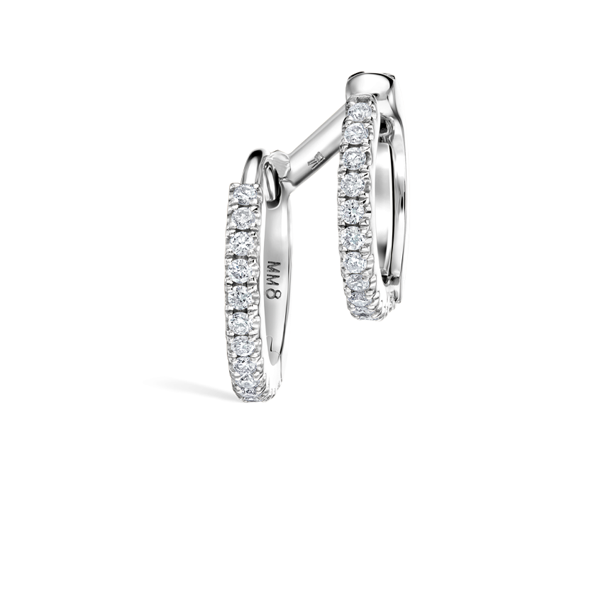 Diamond Double Linked Eternity Hoop Earring and Cuff