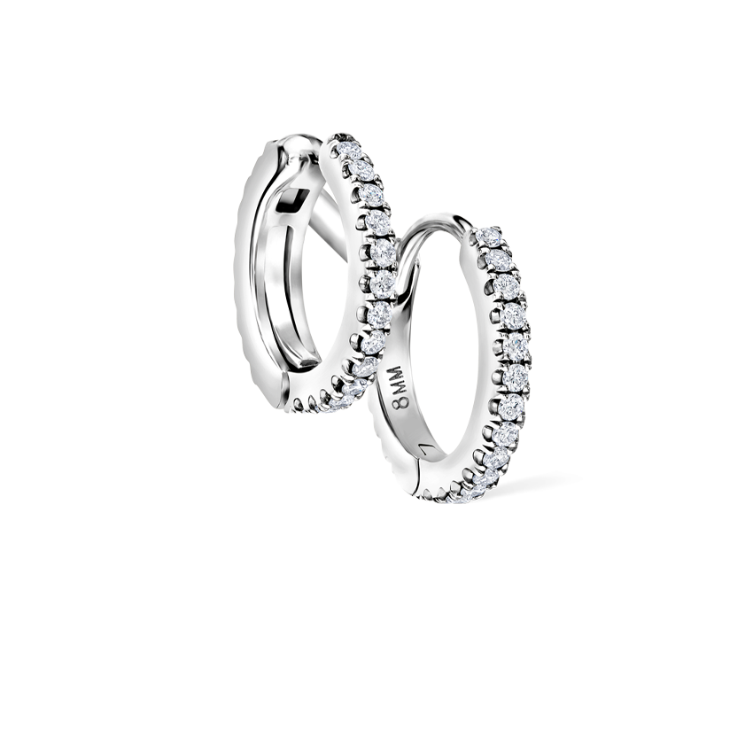 Diamond Double Linked Eternity Hoop Earring and Cuff