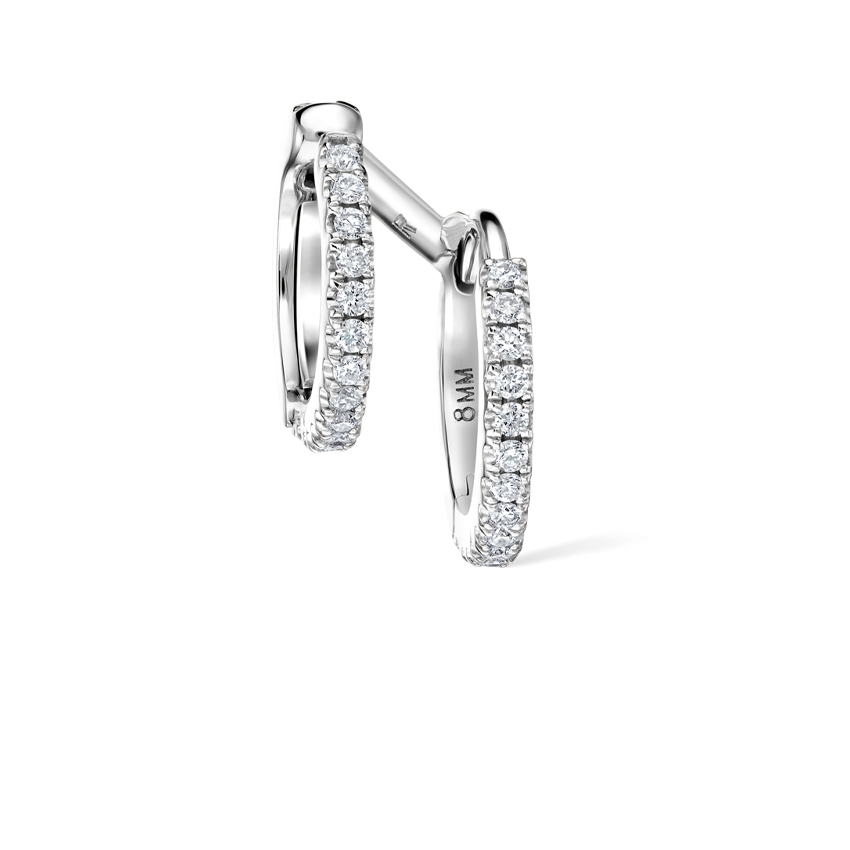 Diamond Double Linked Eternity Hoop Earring and Cuff
