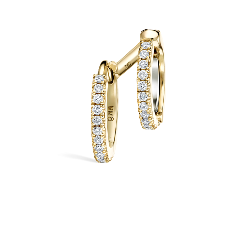 Diamond Double Linked Eternity Hoop Earring and Cuff
