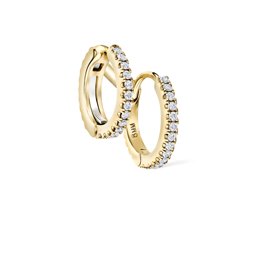 Diamond Double Linked Eternity Hoop Earring and Cuff