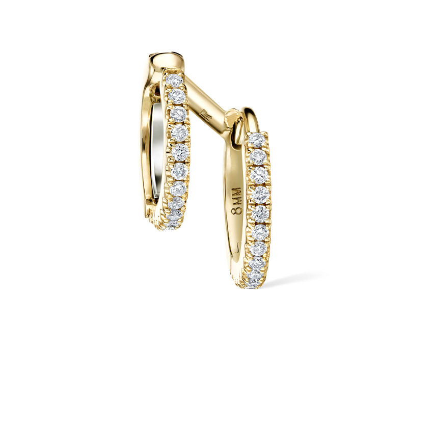 Diamond Double Linked Eternity Hoop Earring and Cuff