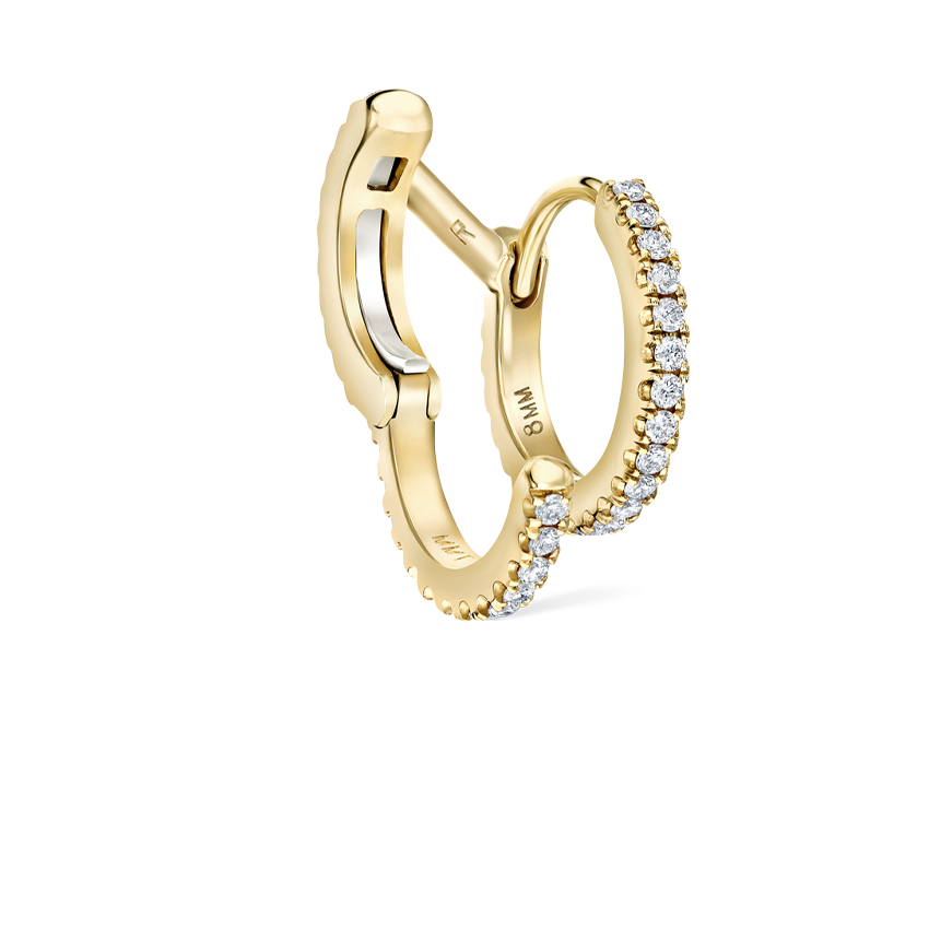 Diamond Double Linked Eternity Hoop Earring and Cuff