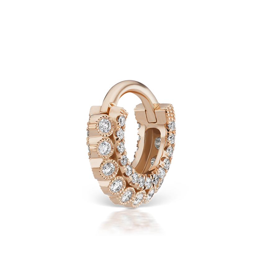 Diamond Double-sided Apsara Hoop Earring