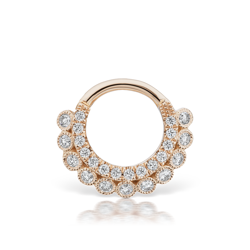 Diamond Double-sided Apsara Hoop Earring