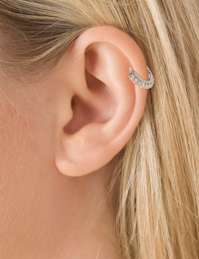 Diamond Double-sided Apsara Hoop Earring