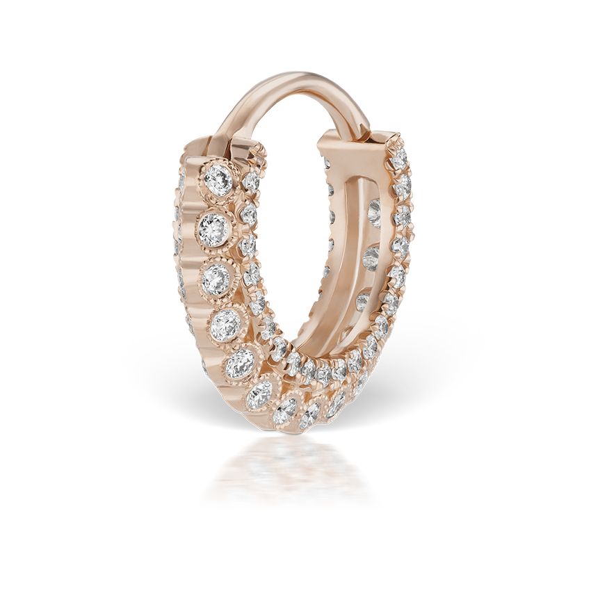 Diamond Double-sided Apsara Hoop Earring