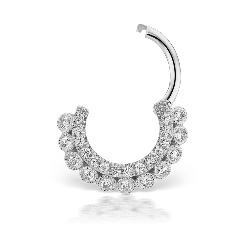 Diamond Double-sided Apsara Hoop Earring