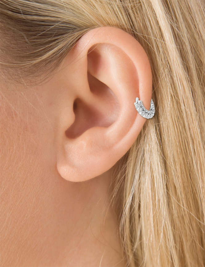 Diamond Double-sided Apsara Hoop Earring