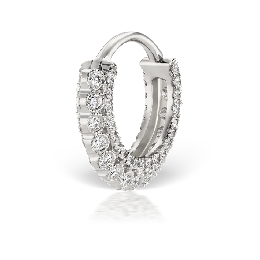 Diamond Double-sided Apsara Hoop Earring