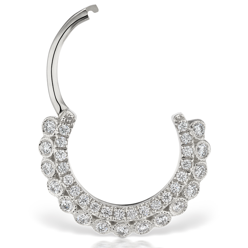 Diamond Double-sided Apsara Hoop Earring