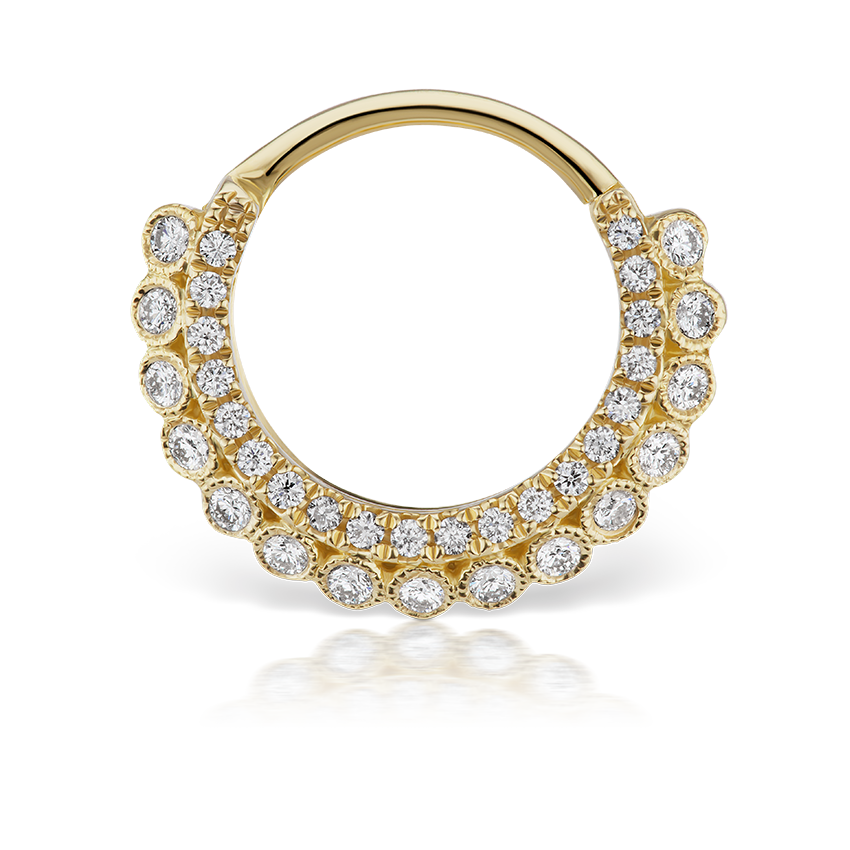 Diamond Double-sided Apsara Hoop Earring