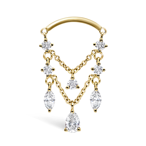Diamond Drape Chandelier Threaded Stud Earring