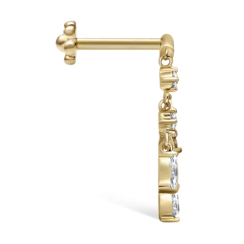Diamond Drape Chandelier Threaded Stud Earring