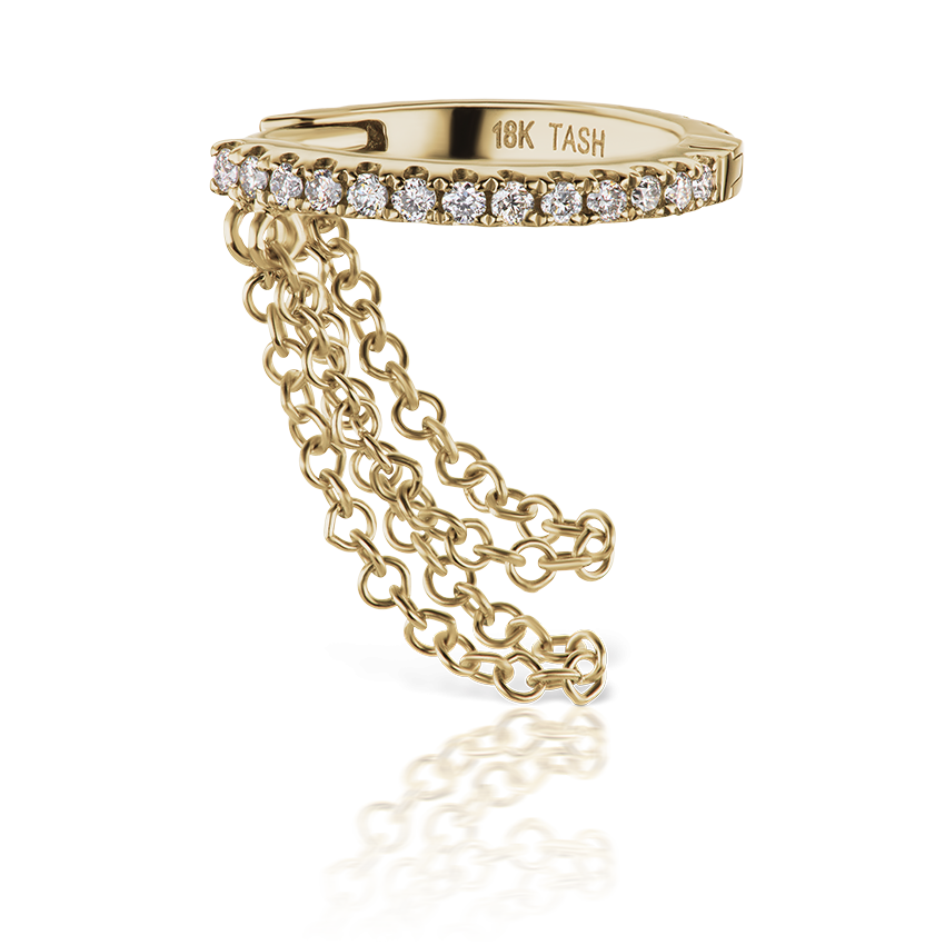 diamond-eternity-hoop-earring-with-two-chains-yellow-gold-9-5mm-left-9-5mm-yellow-gold-xet2cd-yg-d95-l-a