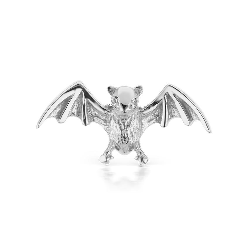 Diamond Eye Bat Threaded Stud Earring With Titanium Backing