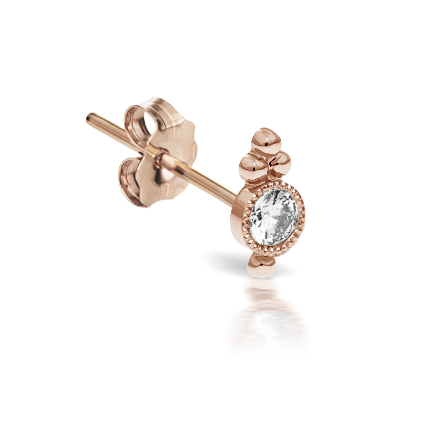 Diamond Four Ball Trinity Stud Earring