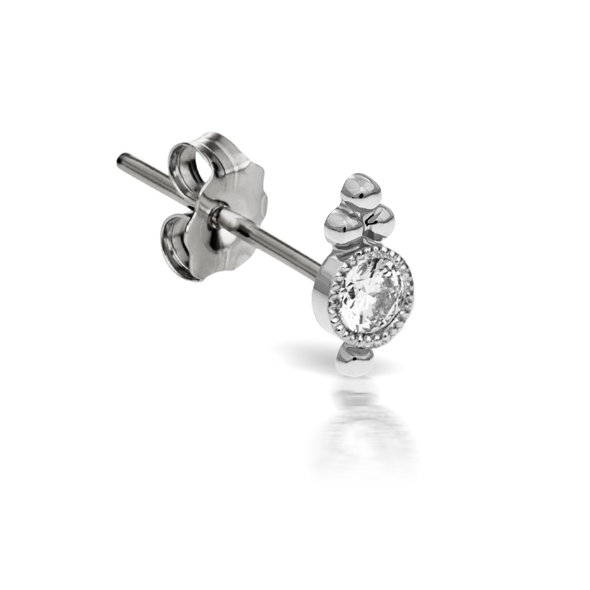 Diamond Four Ball Trinity Stud Earring