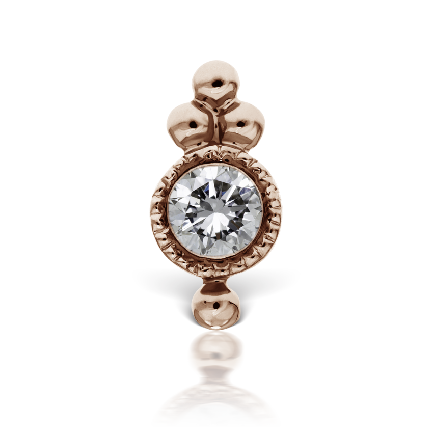 Diamond Four Ball Trinity Threaded Stud Earring