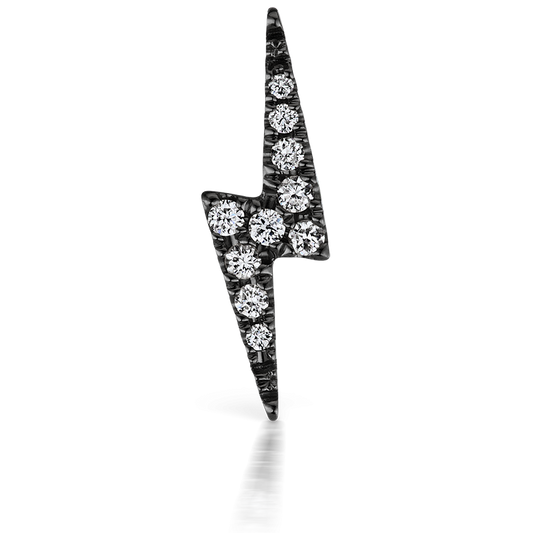 Diamond Lightning Bolt Threaded Stud Earring