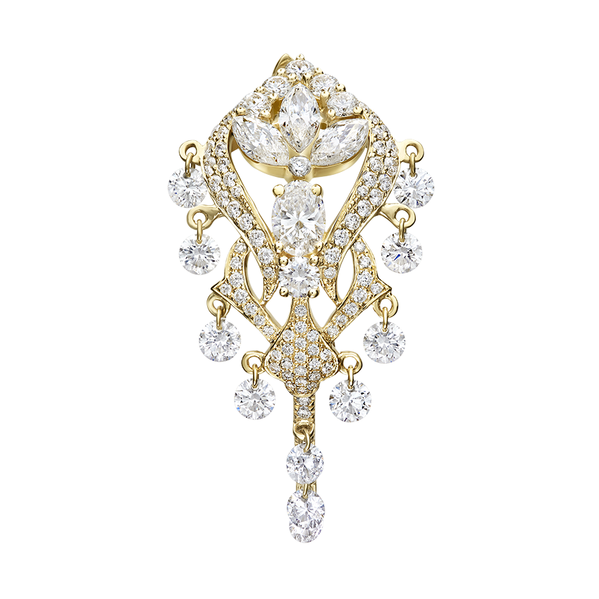 Diamond Lotus Cascade Hoop