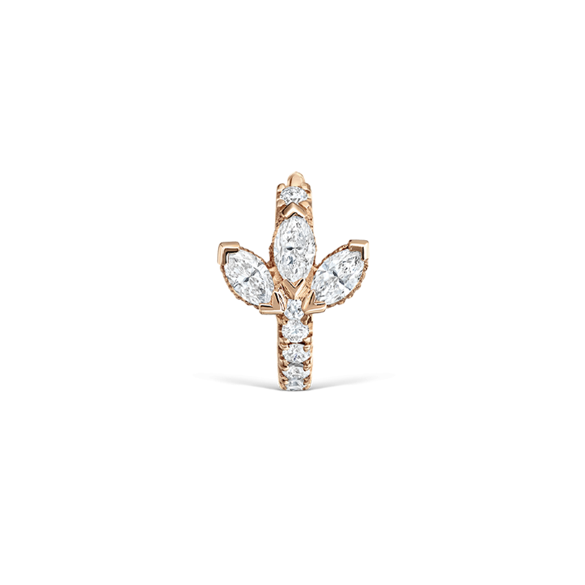 Diamond Lotus Eternity Hoop Earring