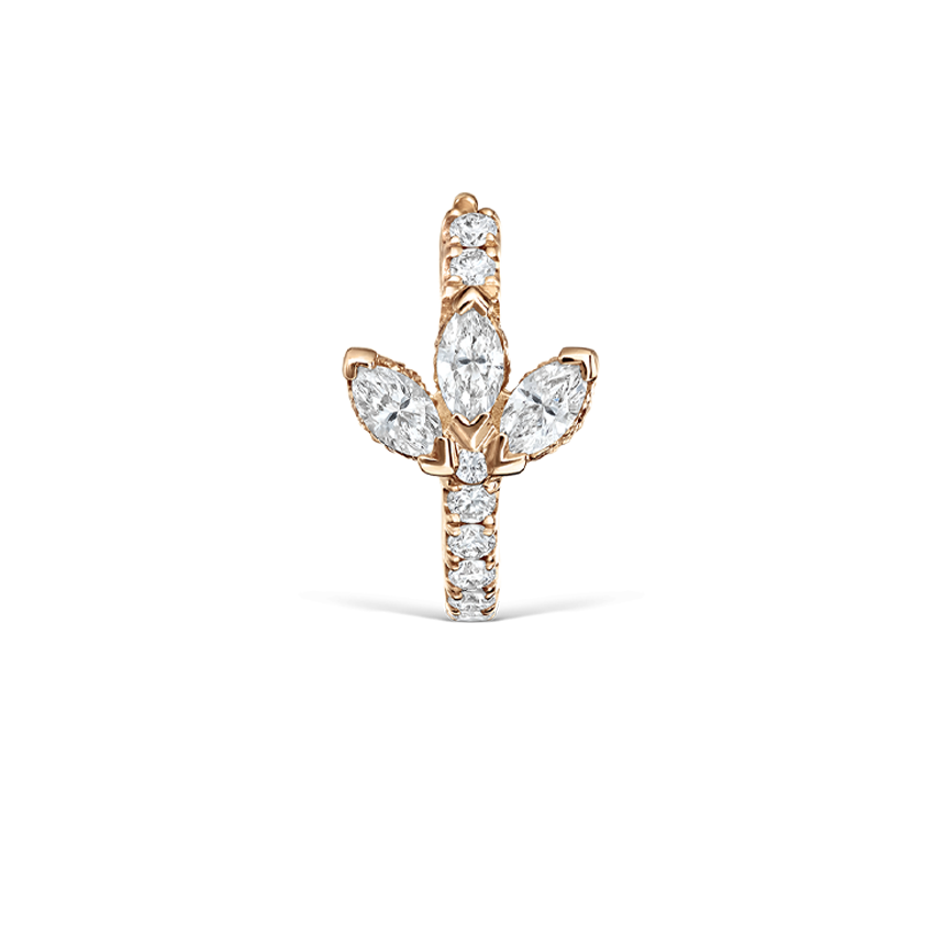 Diamond Lotus Eternity Hoop Earring