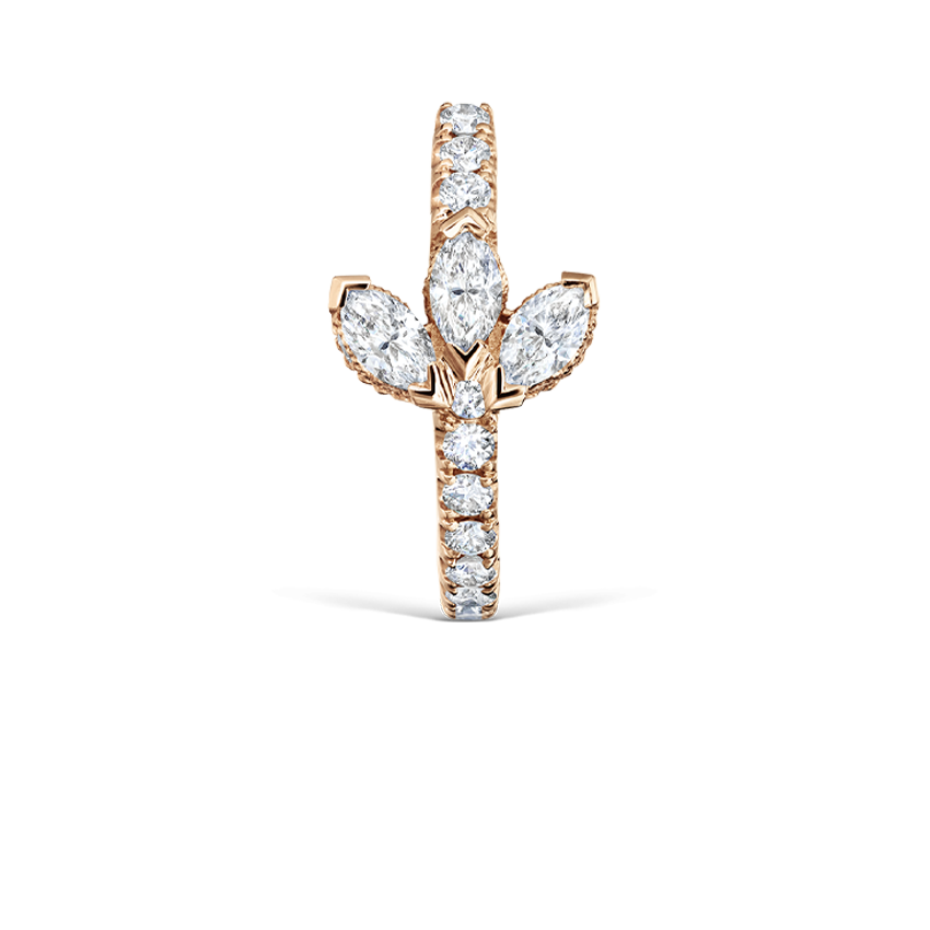 Diamond Lotus Eternity Hoop Earring