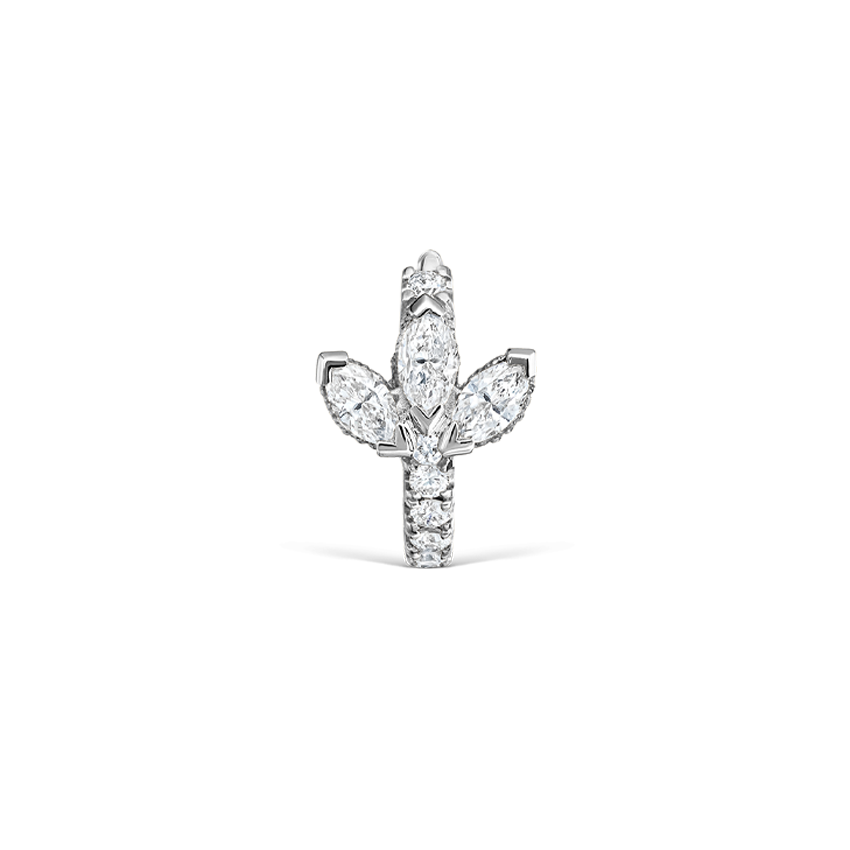 Diamond Lotus Eternity Hoop Earring