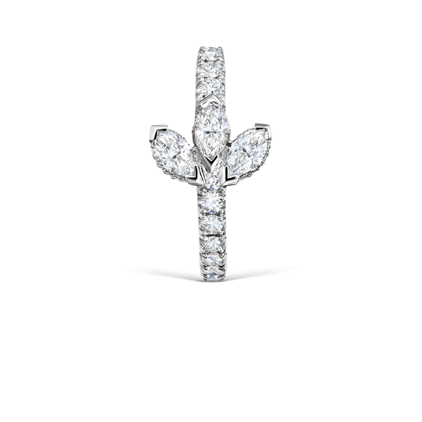Diamond Lotus Eternity Hoop Earring