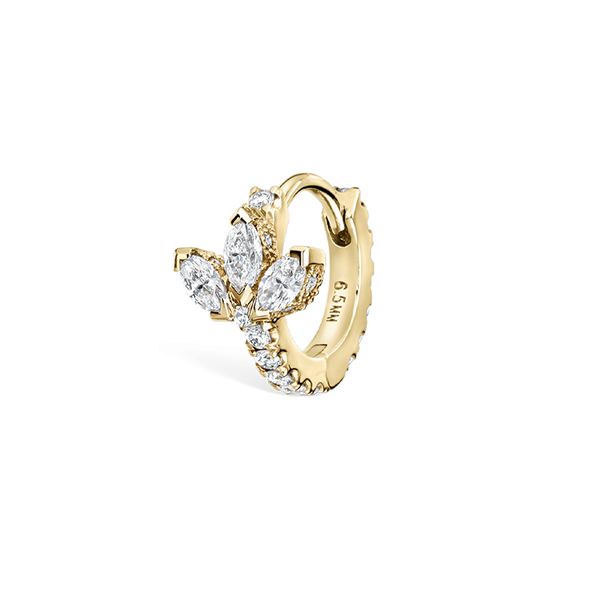 Diamond Lotus Eternity Hoop Earring