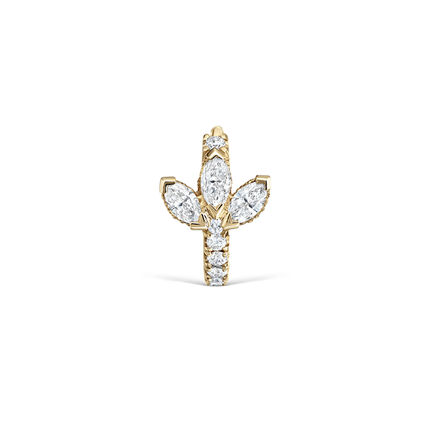 Diamond Lotus Eternity Hoop Earring