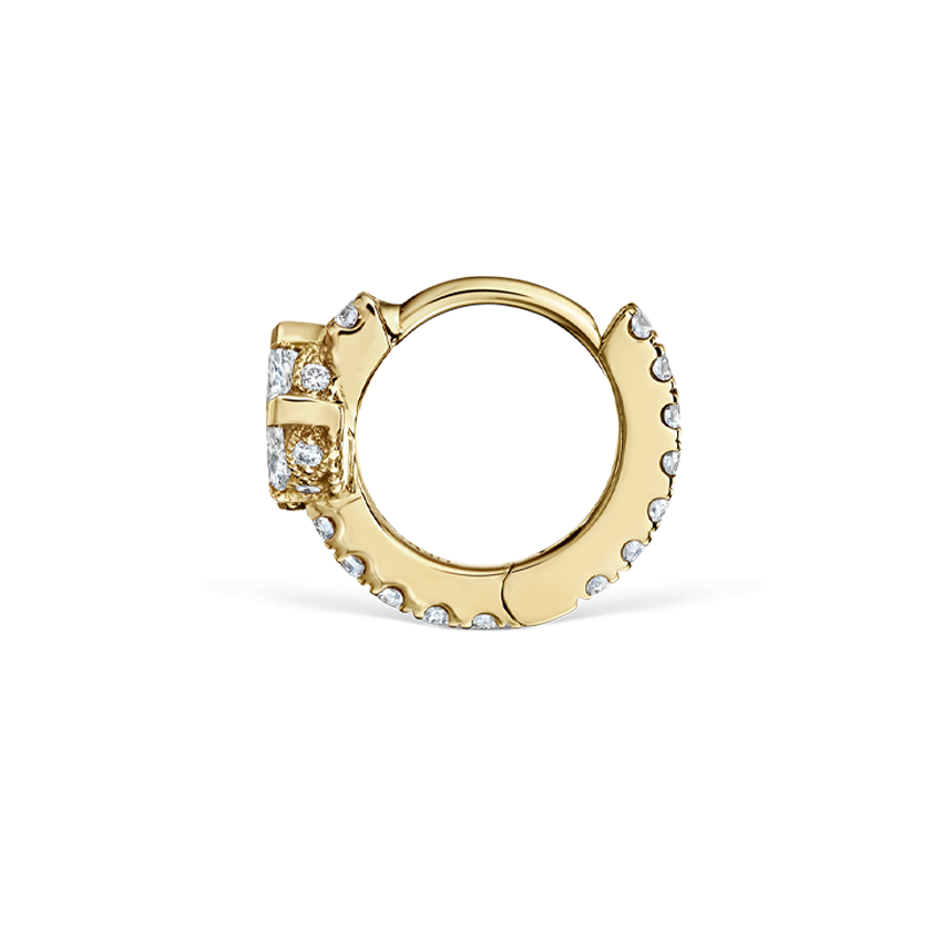 Diamond Lotus Eternity Hoop Earring