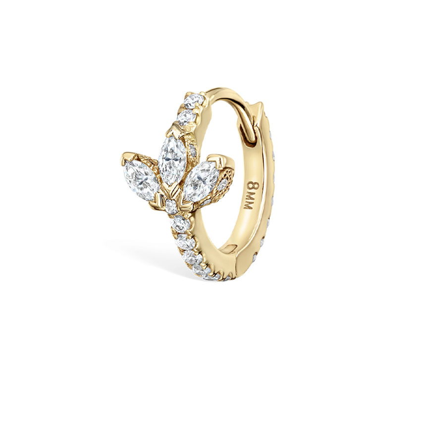 Diamond Lotus Eternity Hoop Earring