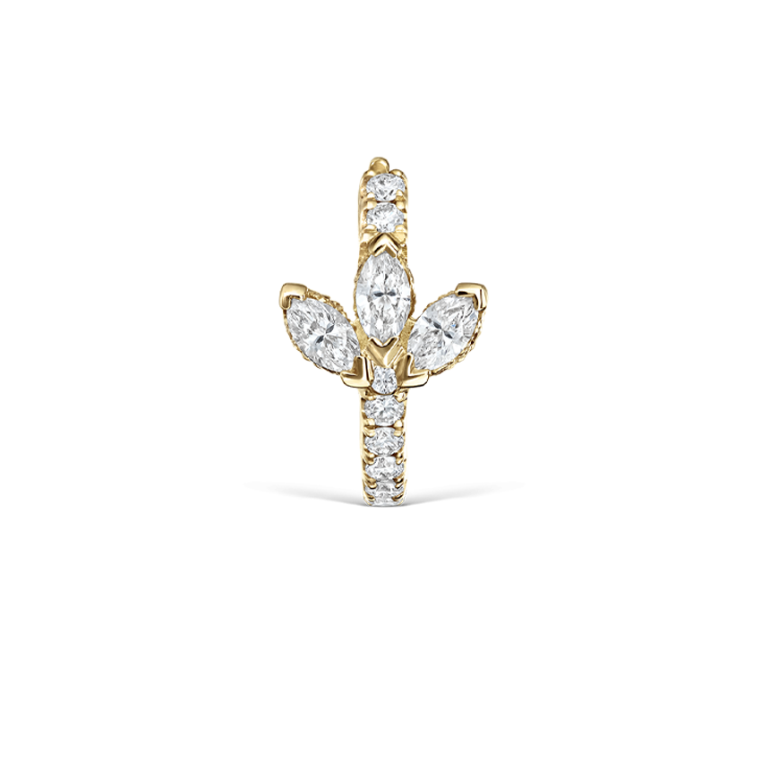 Diamond Lotus Eternity Hoop Earring