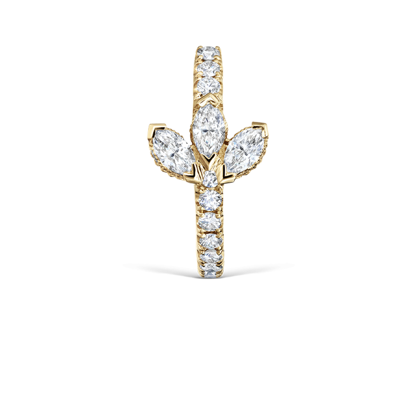 Diamond Lotus Eternity Hoop Earring