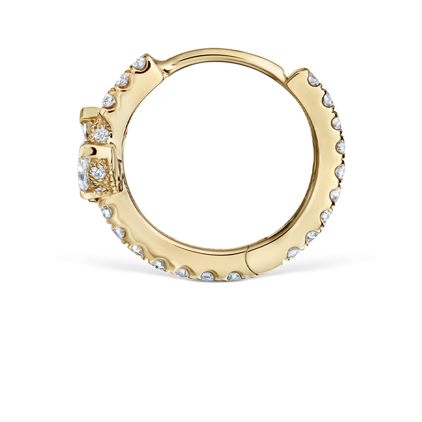 Diamond Lotus Eternity Hoop Earring